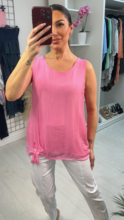 Isabel Silk Double Layer Vest Top
