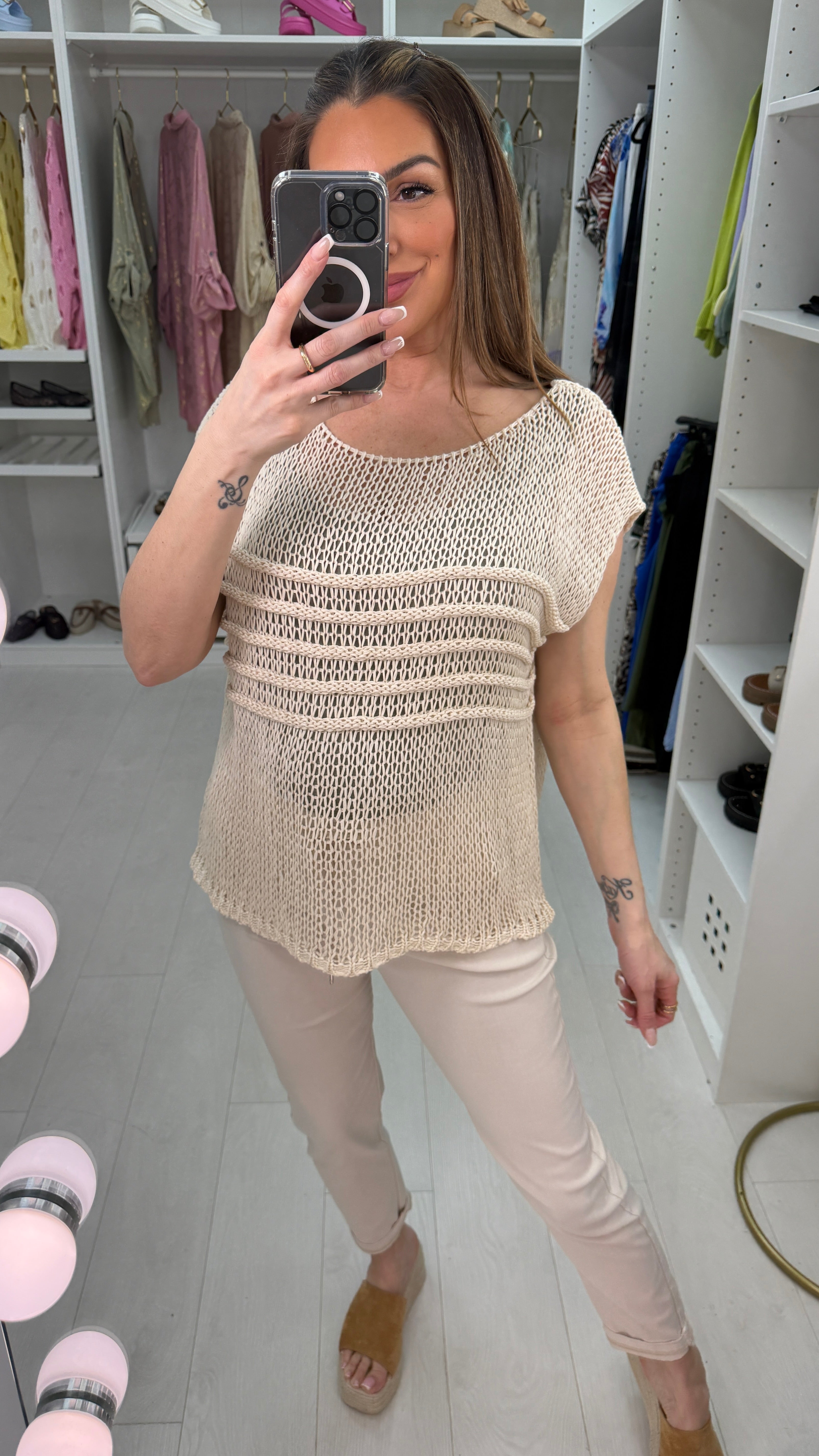 Monyca Loose Fit Crochet Top