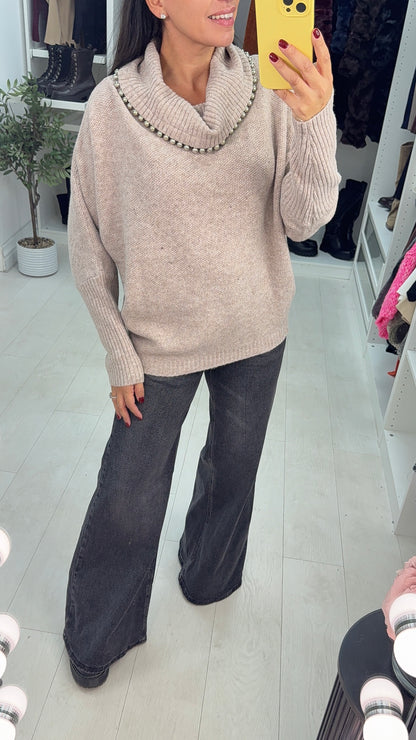 Hally Silver Ball Embellished Jumper