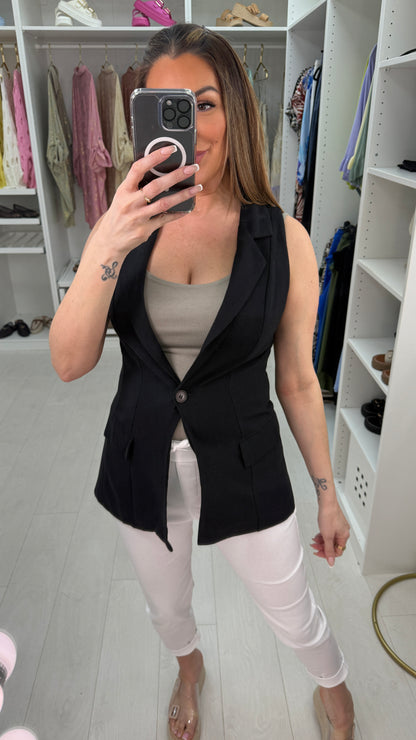 Juliette Plain Button Closure Waistcoat