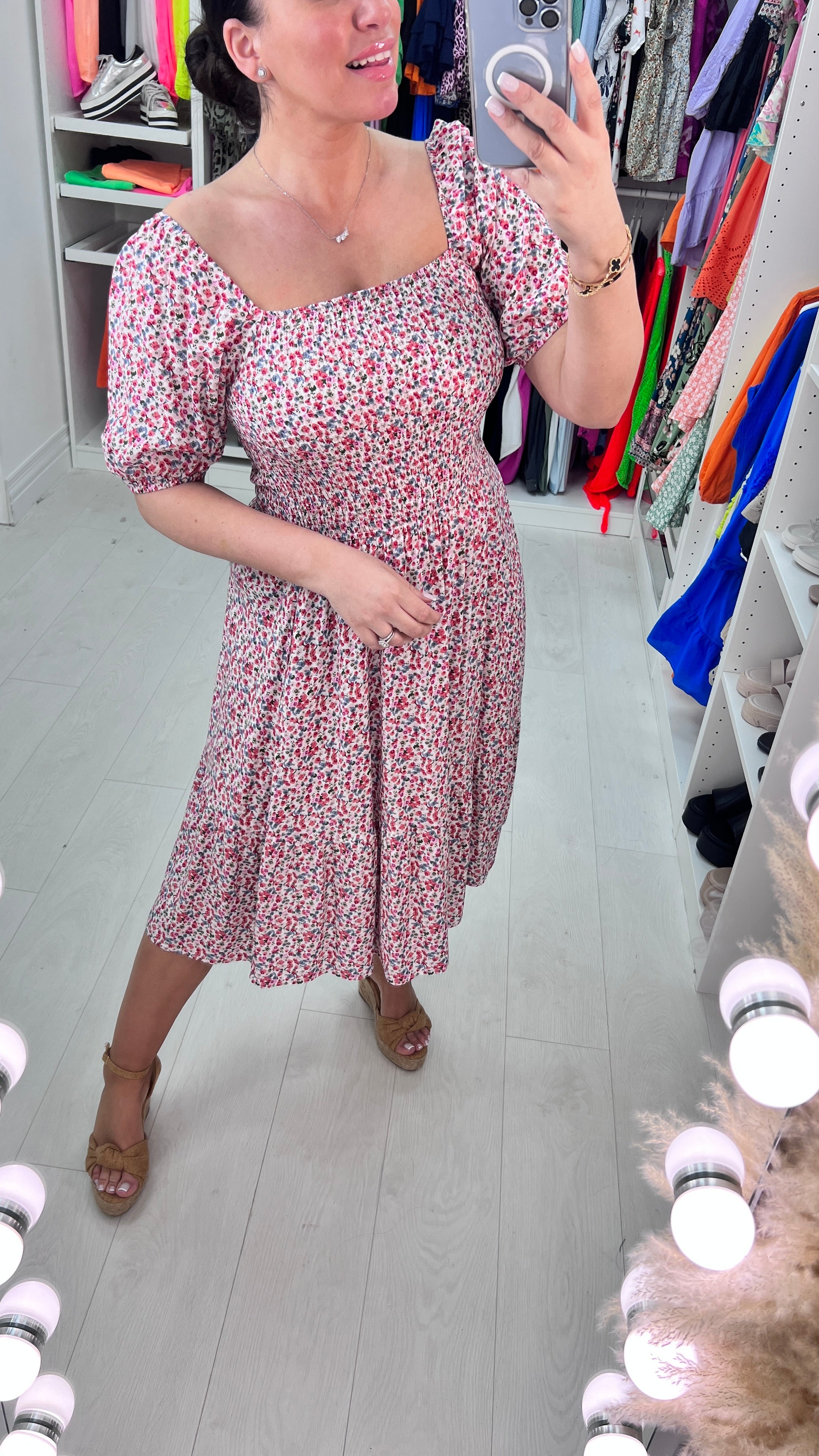 Rosanna Ditsy Floral Print Babydoll Dress