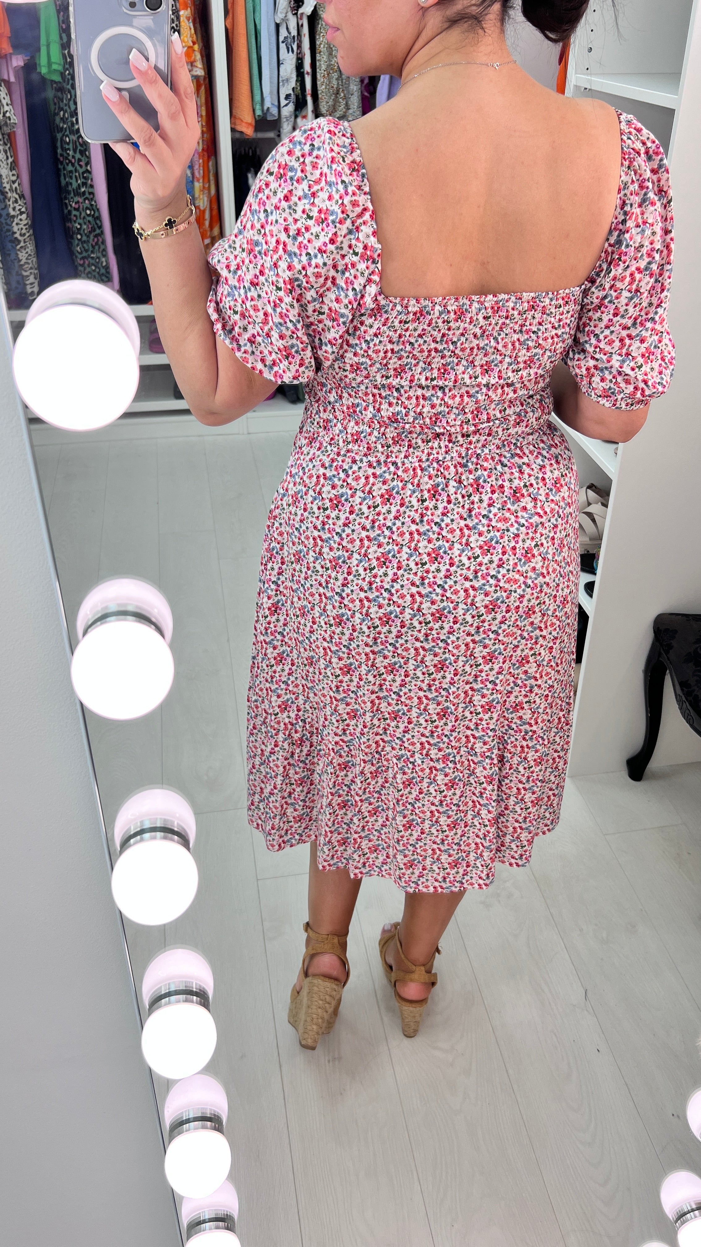 Rosanna Ditsy Floral Print Babydoll Dress