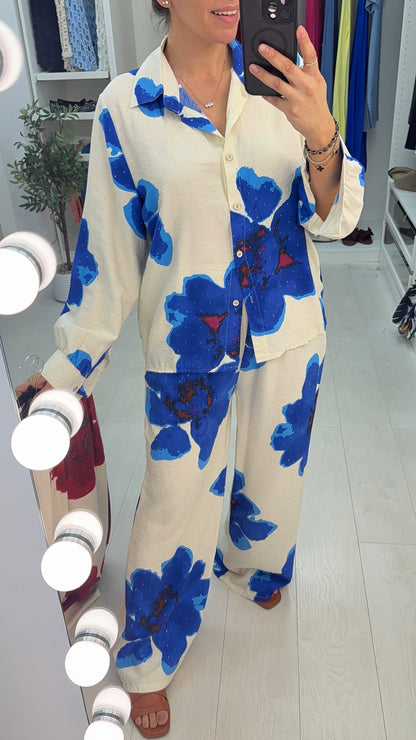 Tonya Embellished Floral Watercolour Print Co-Ord Set