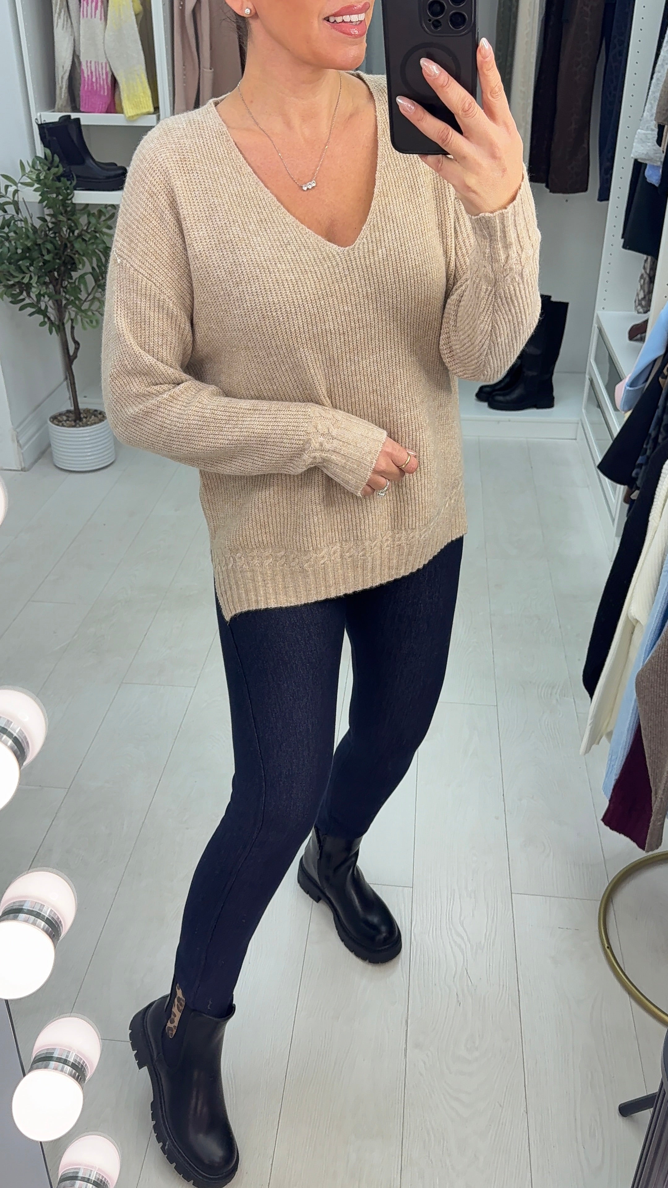 Elaina Super Soft Plain V Neck Jumper