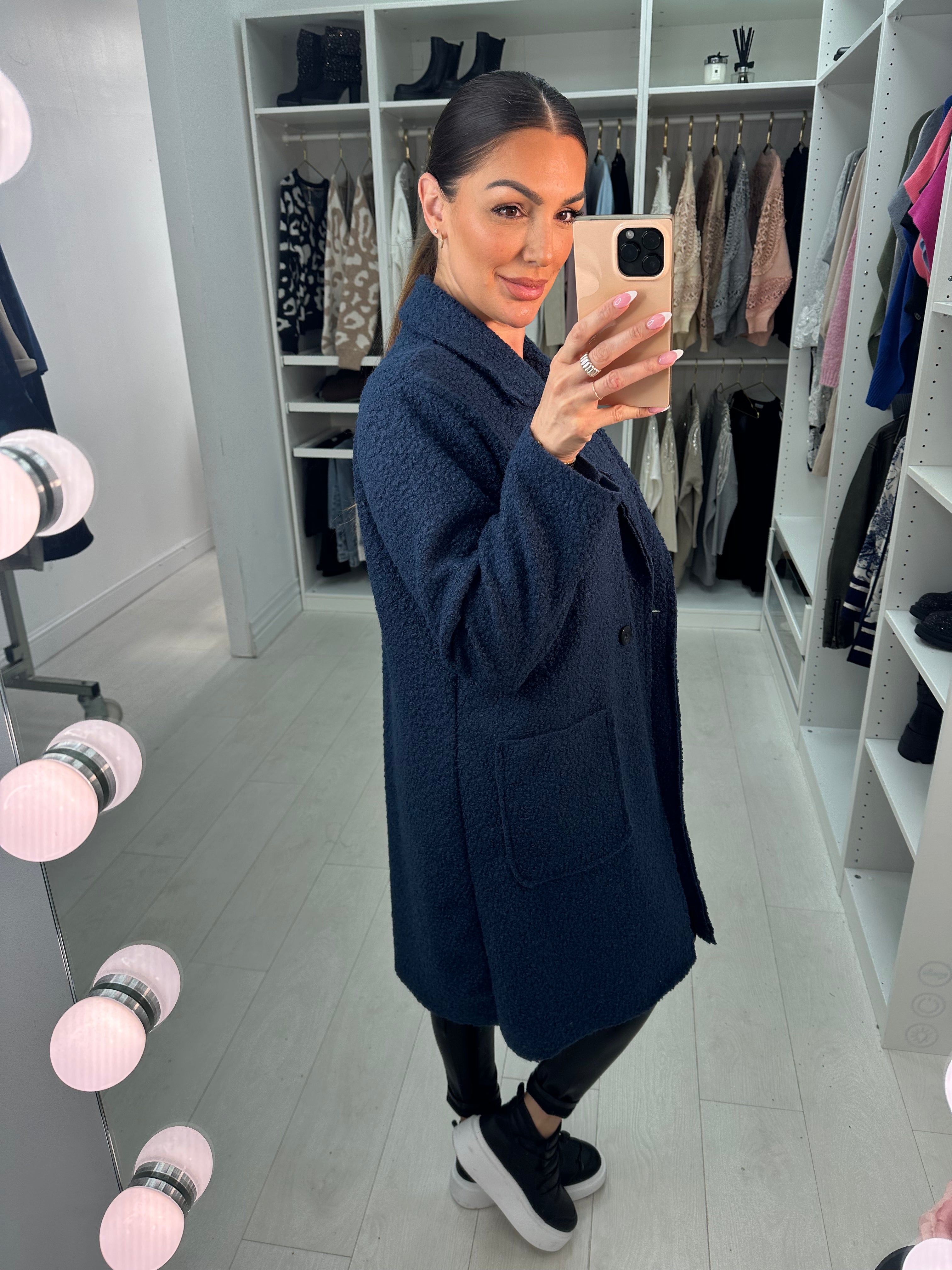 Zeldina Boucle Longline Coat