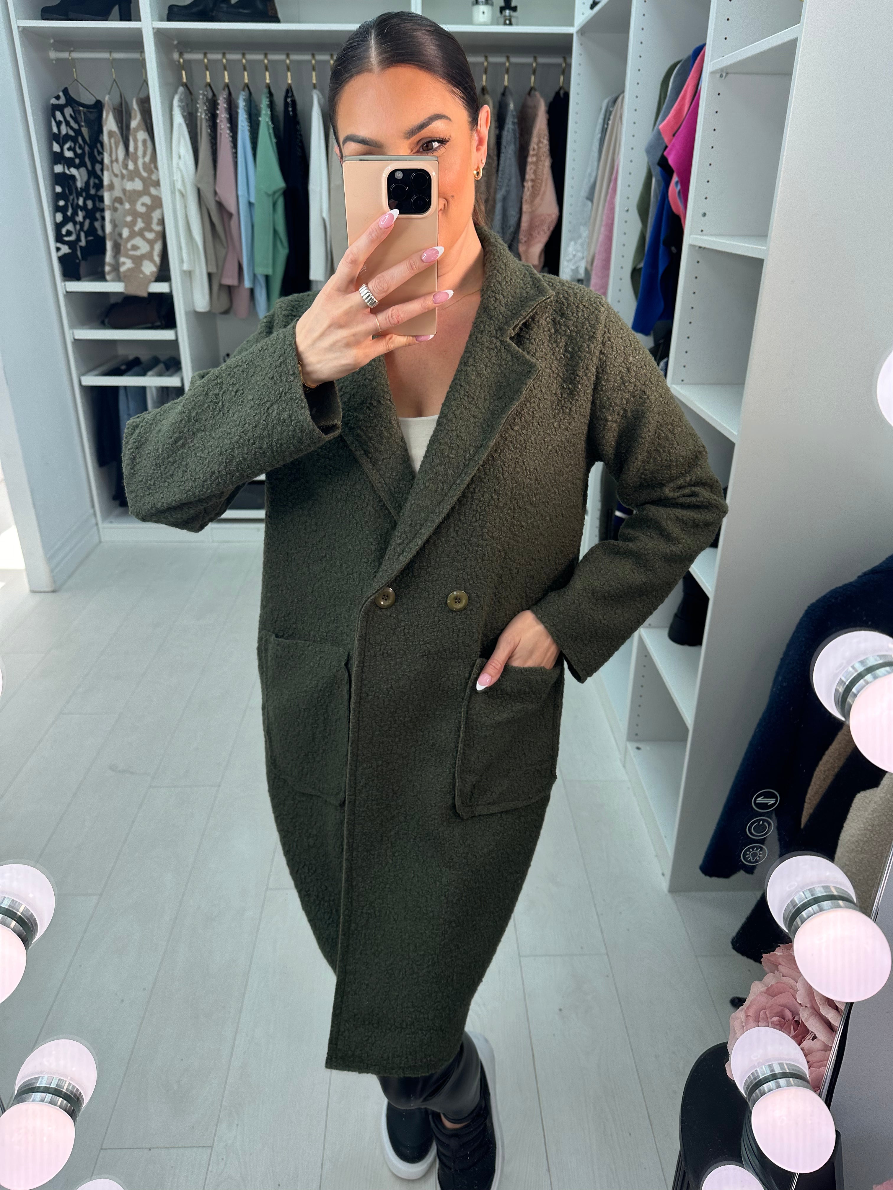 Zeldina Boucle Longline Coat