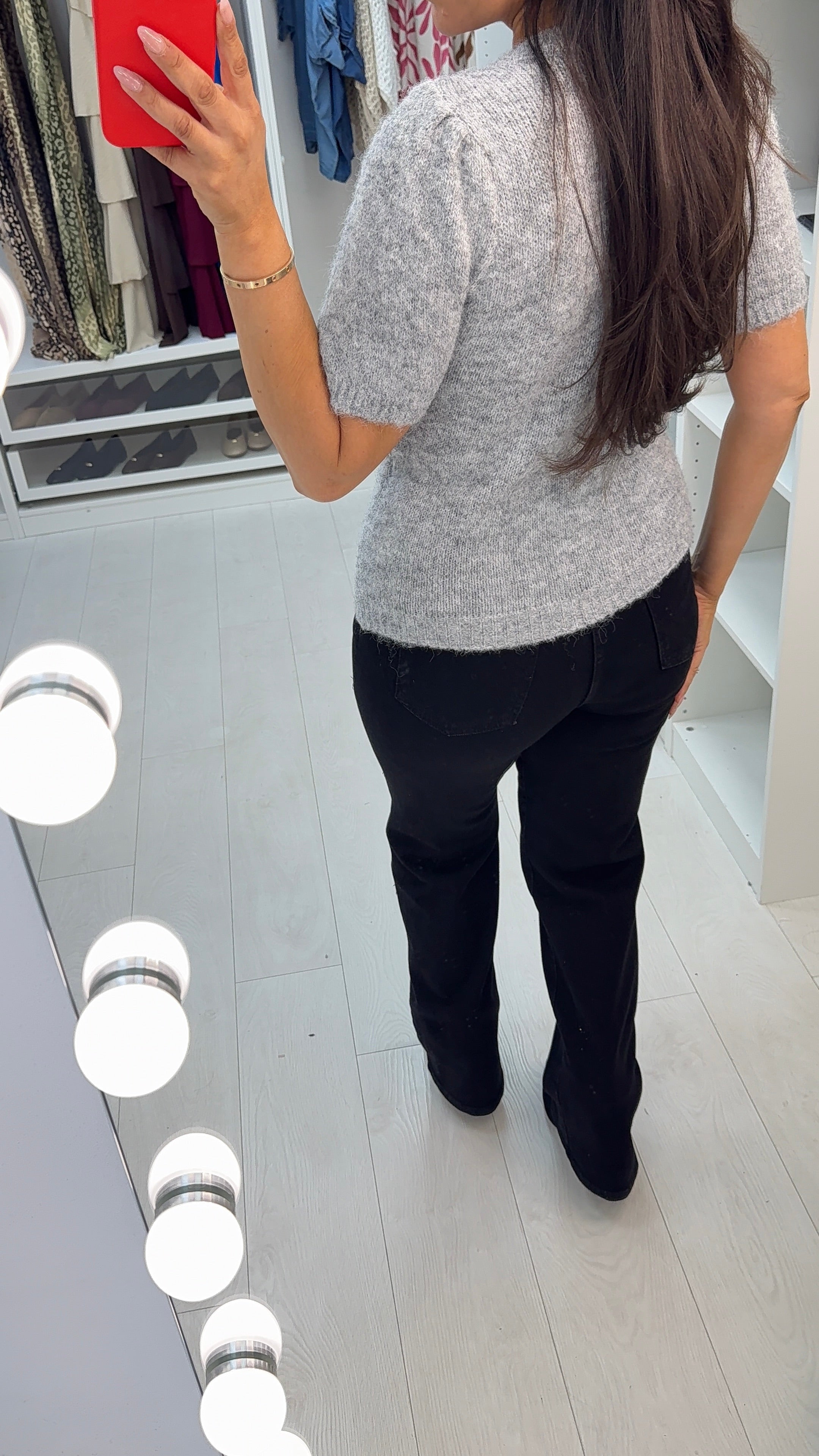 Quartz Pearl Detail Short sleeve Jumper
