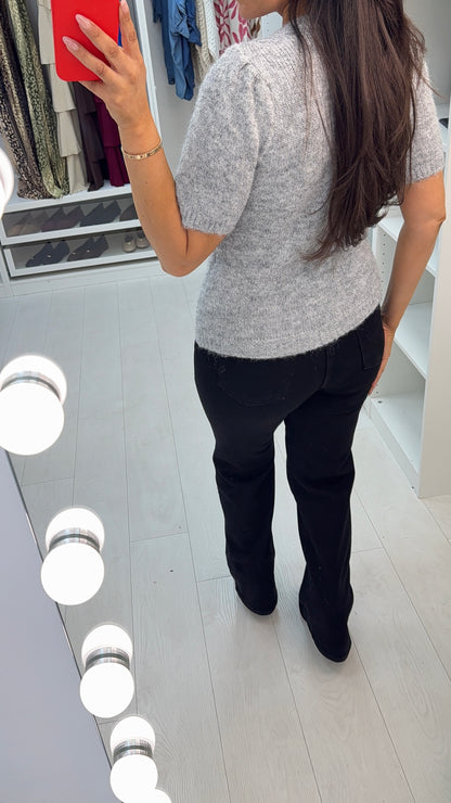 Quartz Pearl Detail Short sleeve Jumper