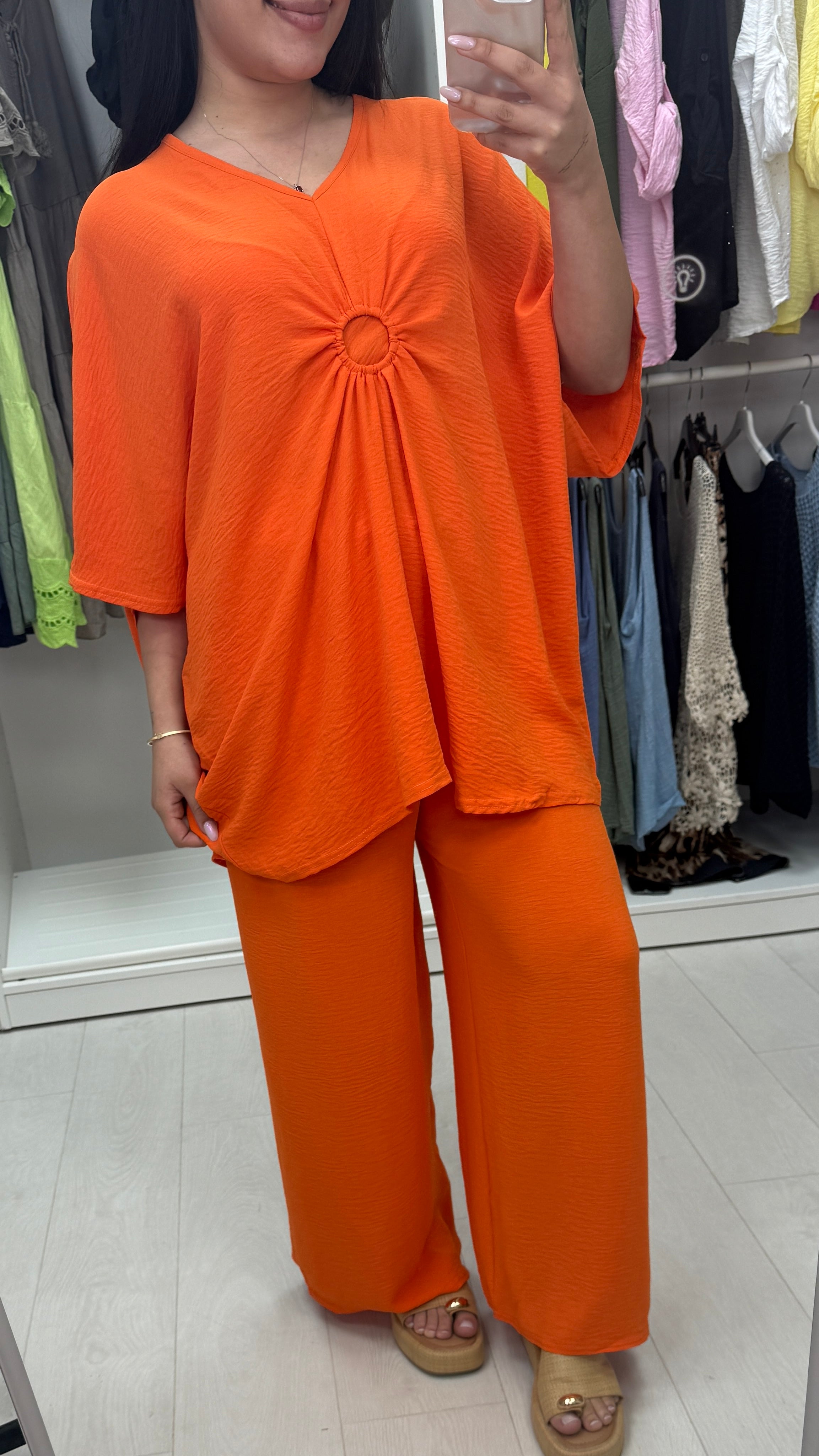 Azalea Circle Ruched Plain Co-ord Set