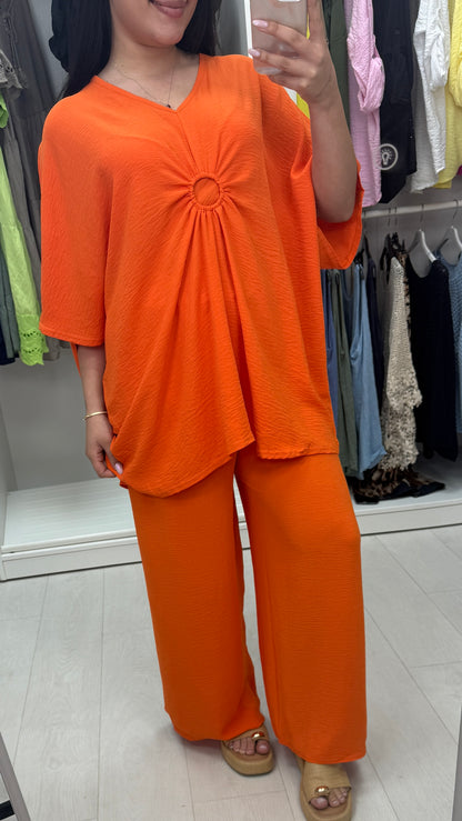 Azalea Circle Ruched Plain Co-ord Set