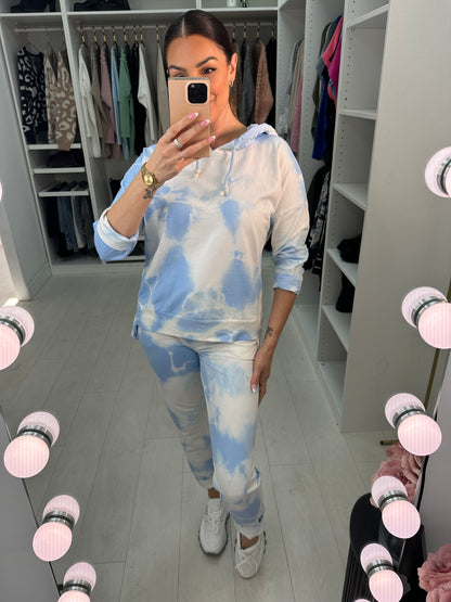 Renise Oversized Tie Dye Hooded Loungewear Set