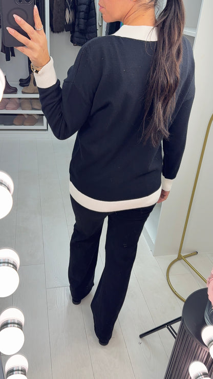 Shivani Colour Block Hem Cardigan