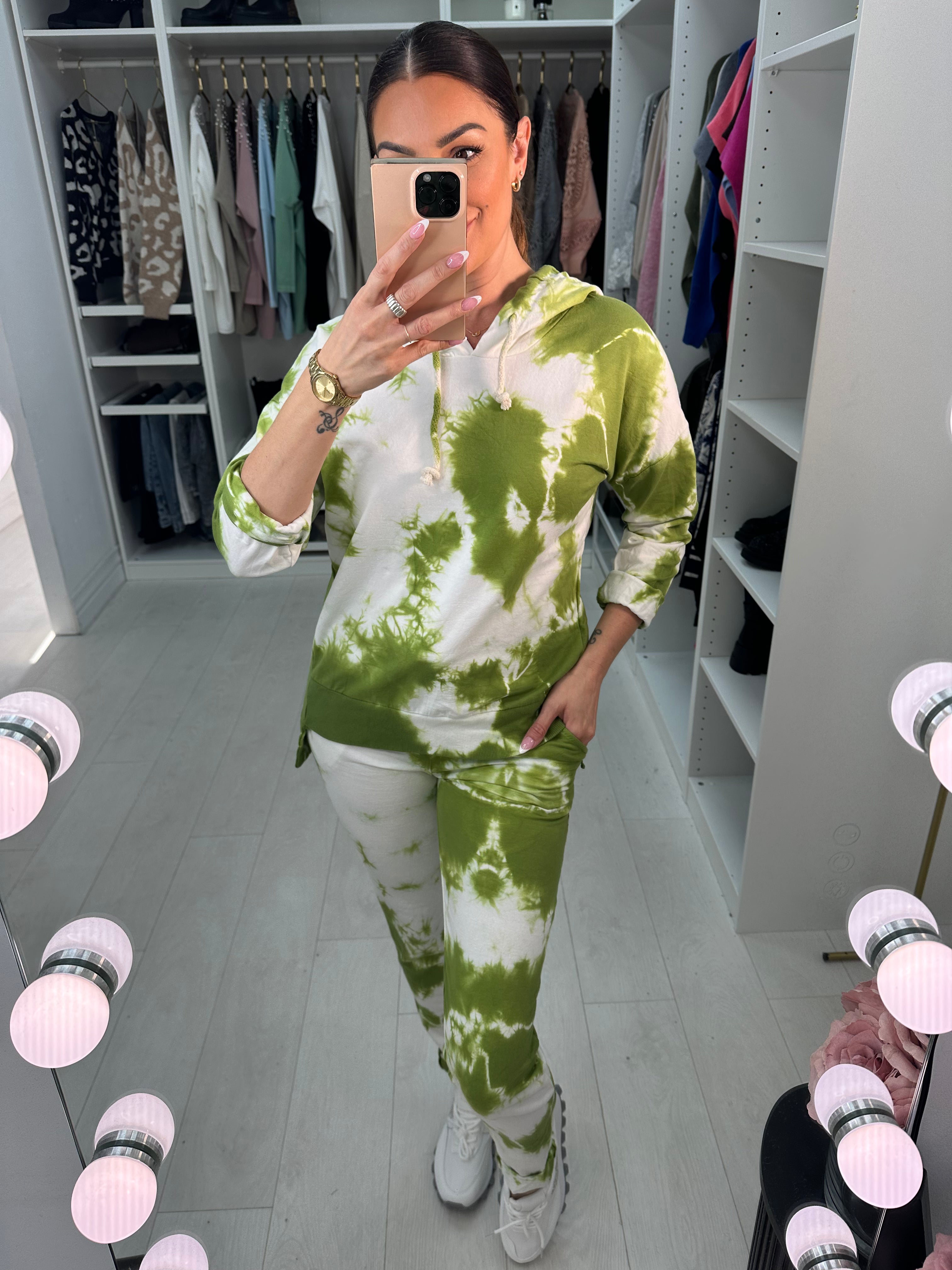 Renise Oversized Tie Dye Hooded Loungewear Set