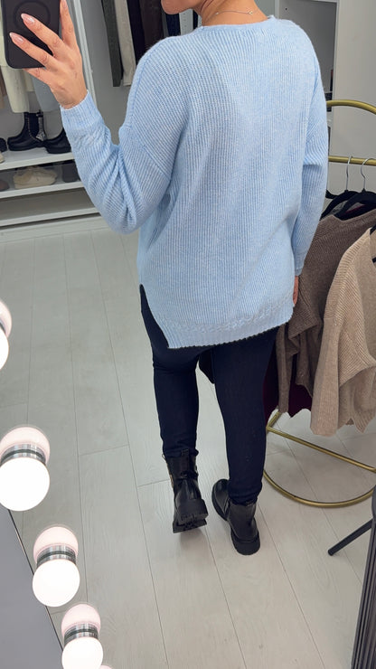 Elaina Super Soft Plain V Neck Jumper