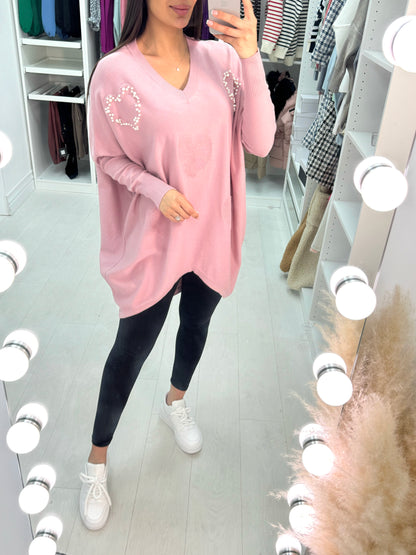 Yvette Pearl Heart Detail Jumper