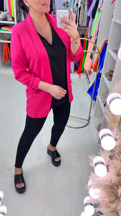 Chiquita Ruched 3/4 Sleeve Blazer