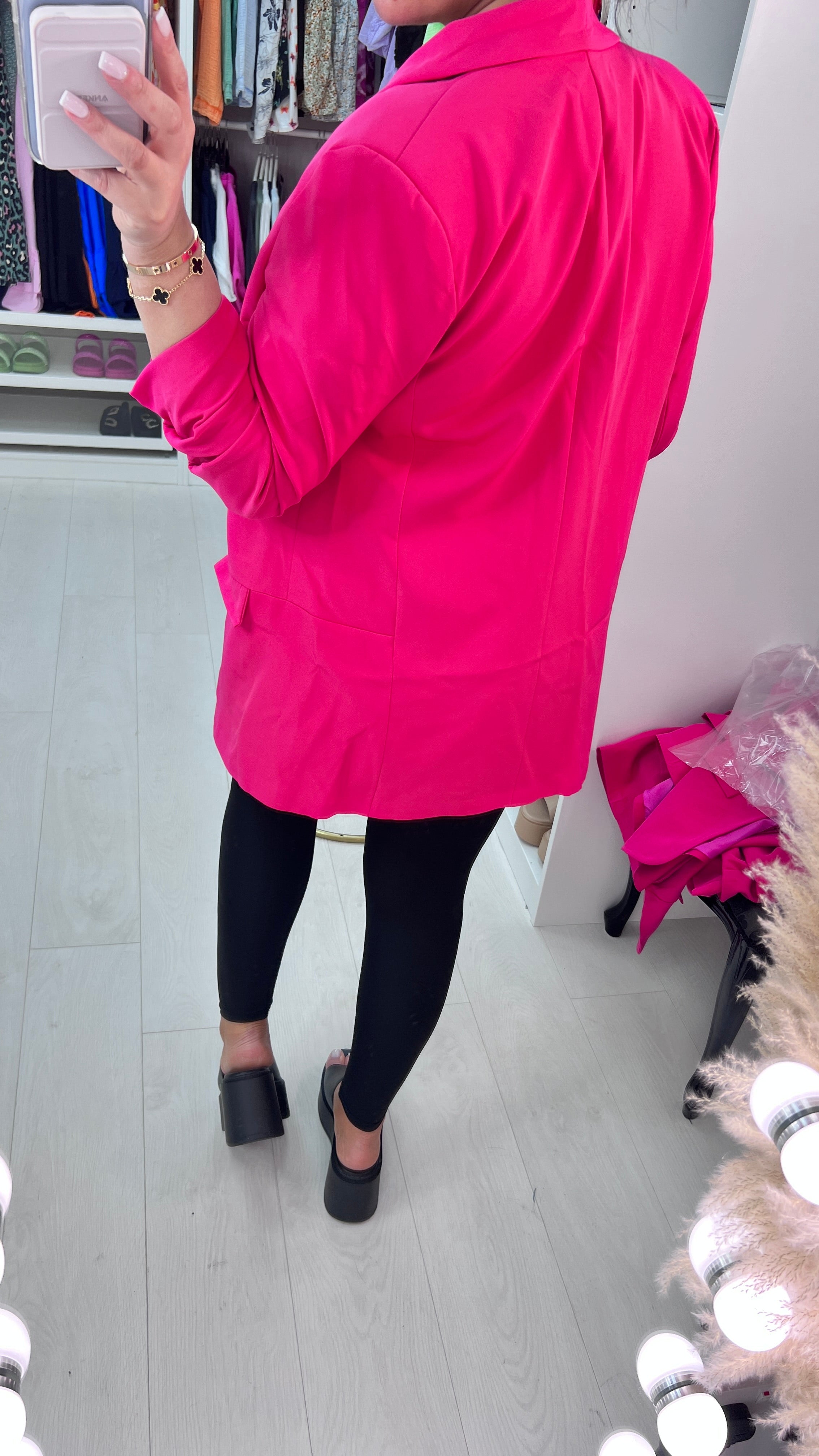 Chiquita Ruched 3/4 Sleeve Blazer