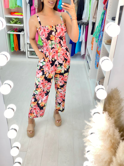 Izem Vibrant Floral Print Wide Leg Jumpsuit