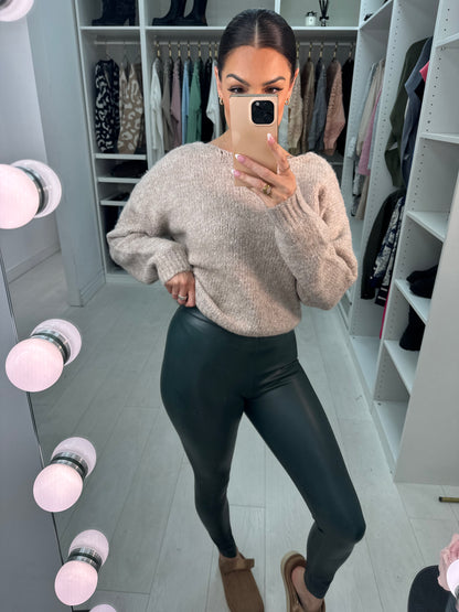 Keats Emerald Faux Leather Look Leggings