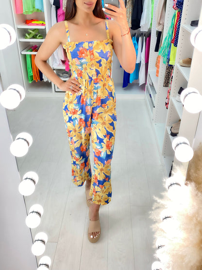 Izem Vibrant Floral Print Wide Leg Jumpsuit