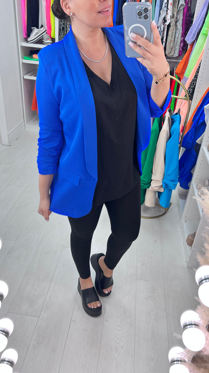 Chiquita Ruched 3/4 Sleeve Blazer