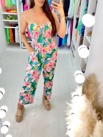 Izem Vibrant Floral Print Wide Leg Jumpsuit