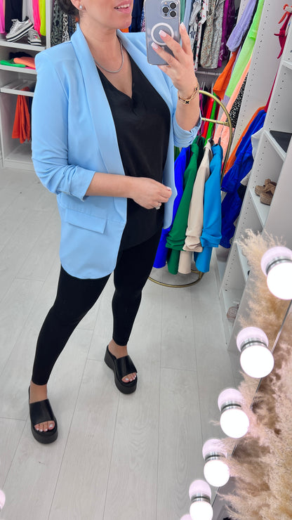 Chiquita Ruched 3/4 Sleeve Blazer