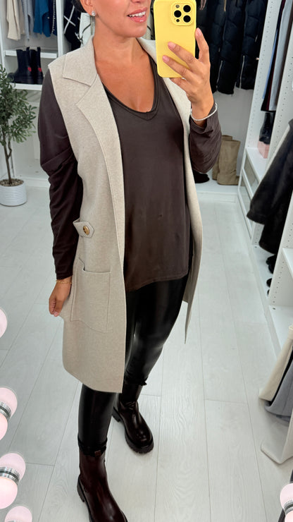 Alix Plain Longline Knitted Gilet