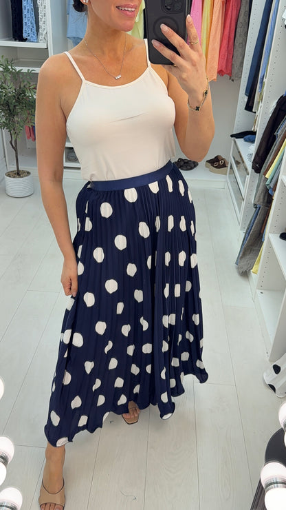 Miranda Polka Dot Pleated Skirt
