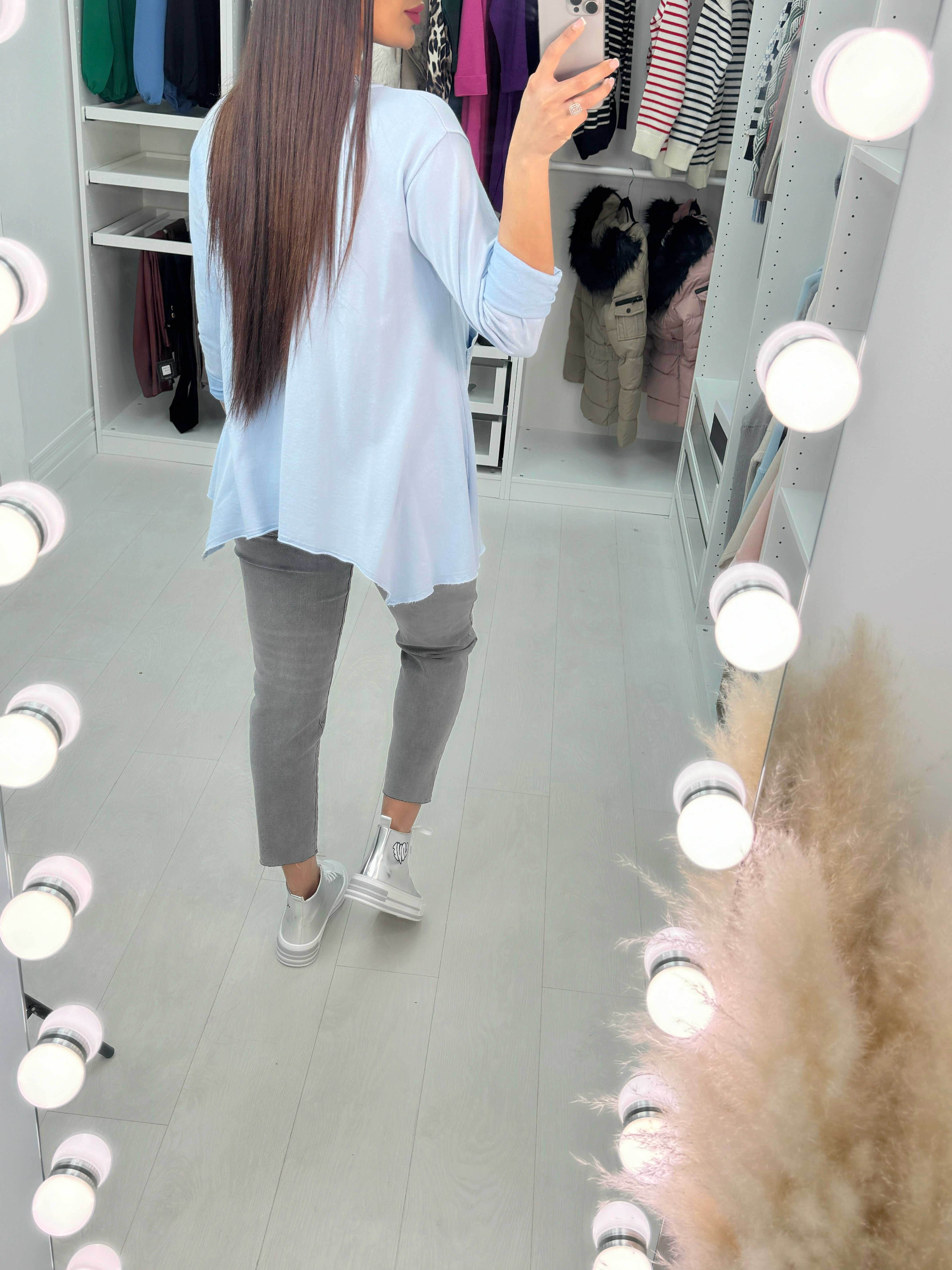 Usher Curved Hem Pocket Detail Jumper