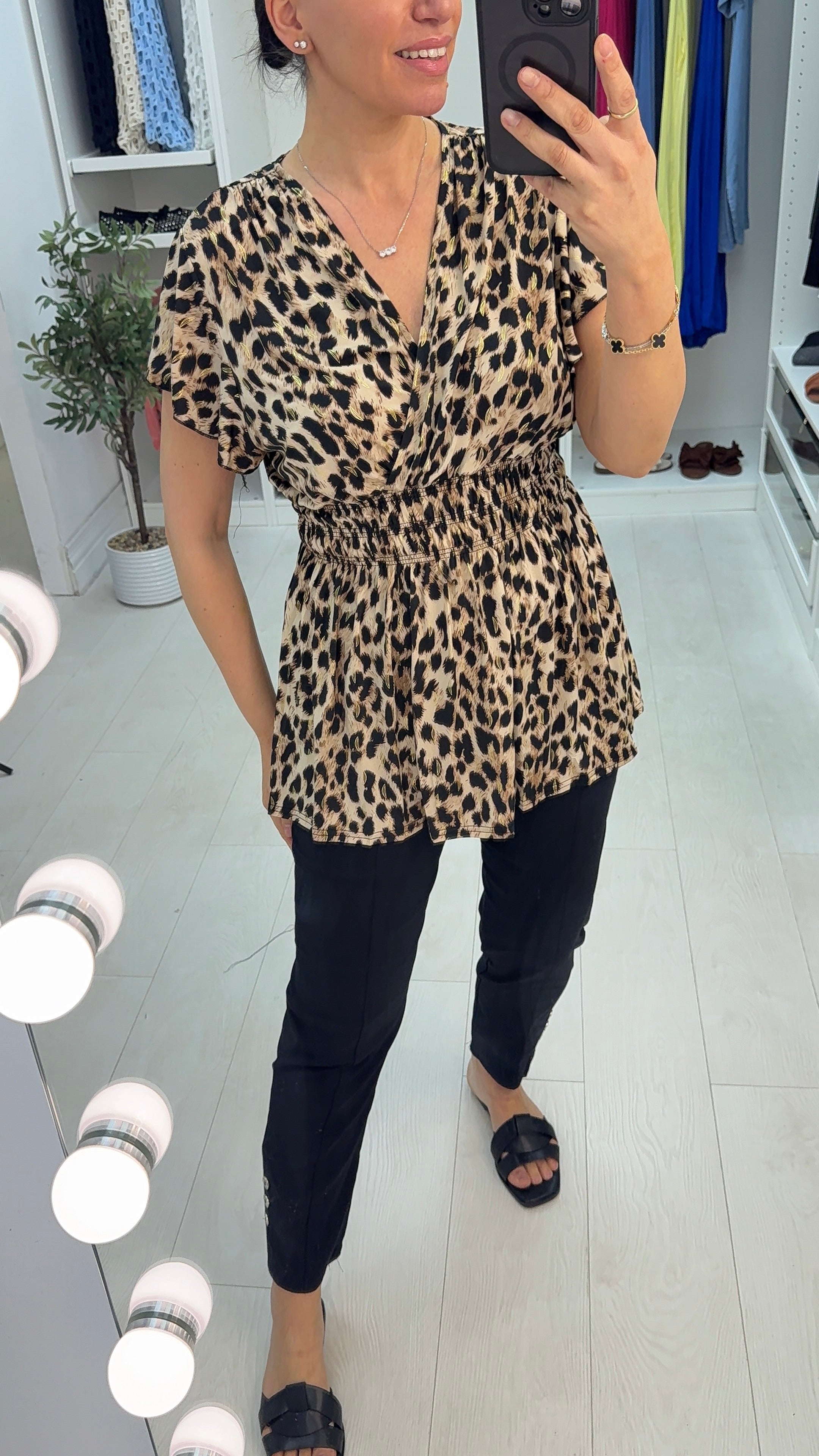Calliope Leopard Print Magic Stretch Top