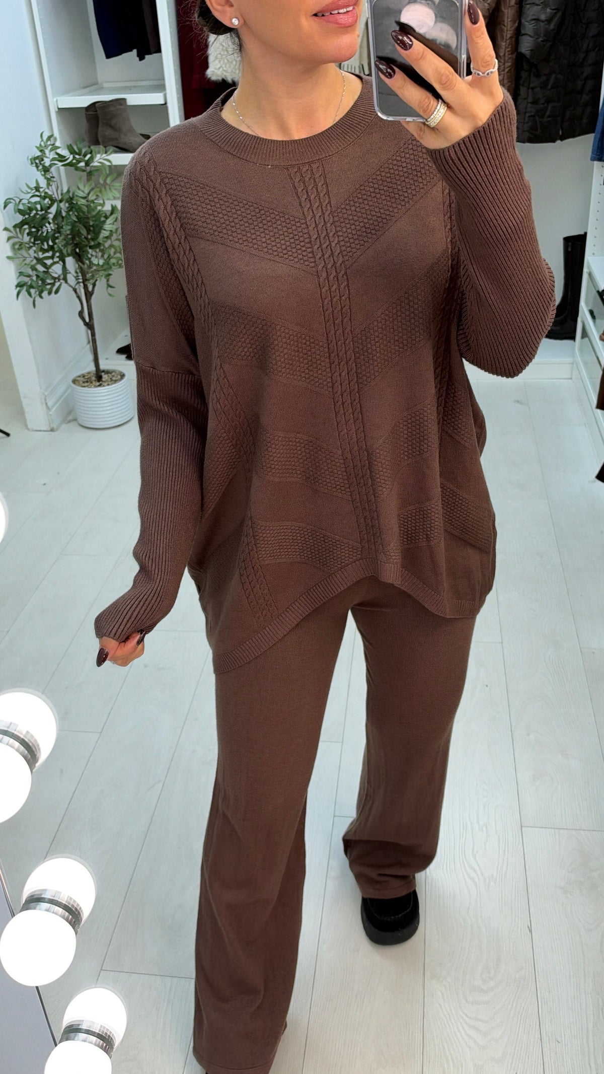 Anthea Plain Textured Loose Fit Loungewear Set