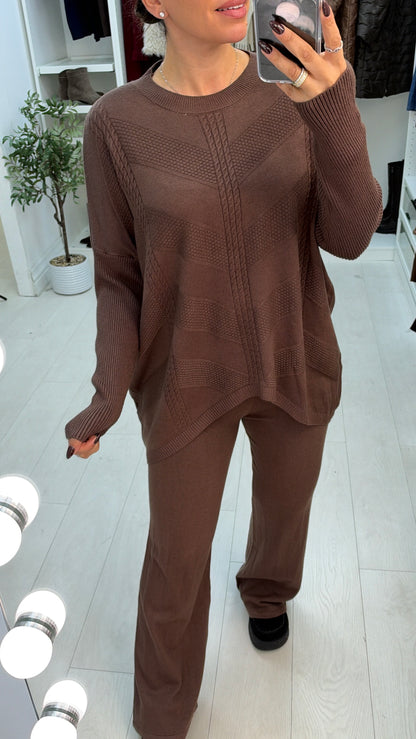 Anthea Plain Textured Loose Fit Loungewear Set