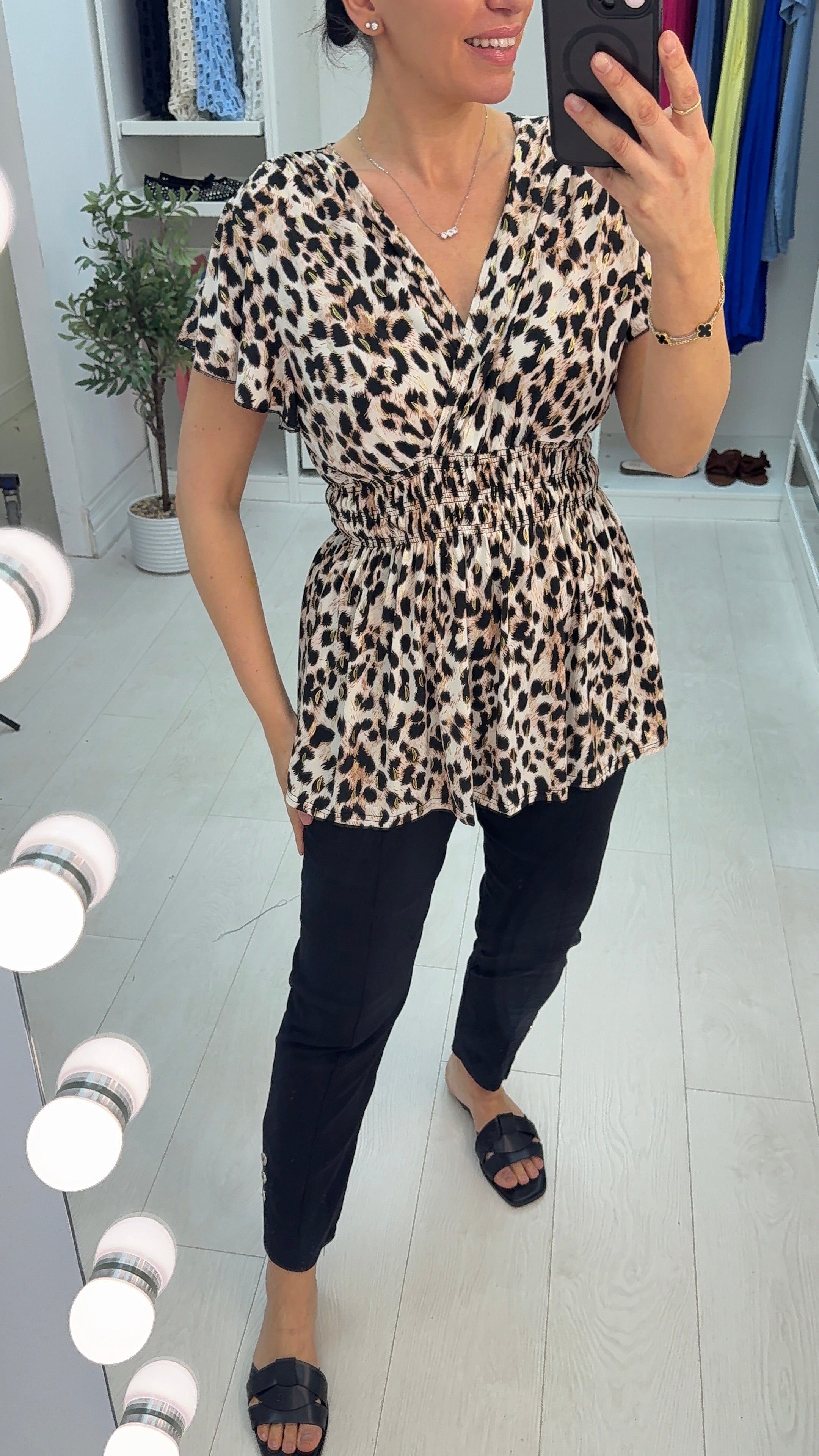 Calliope Leopard Print Magic Stretch Top