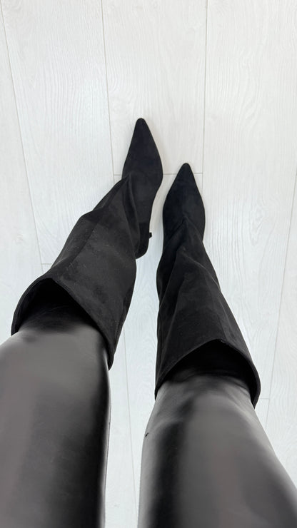 Avery Faux Suede Heeled Boots