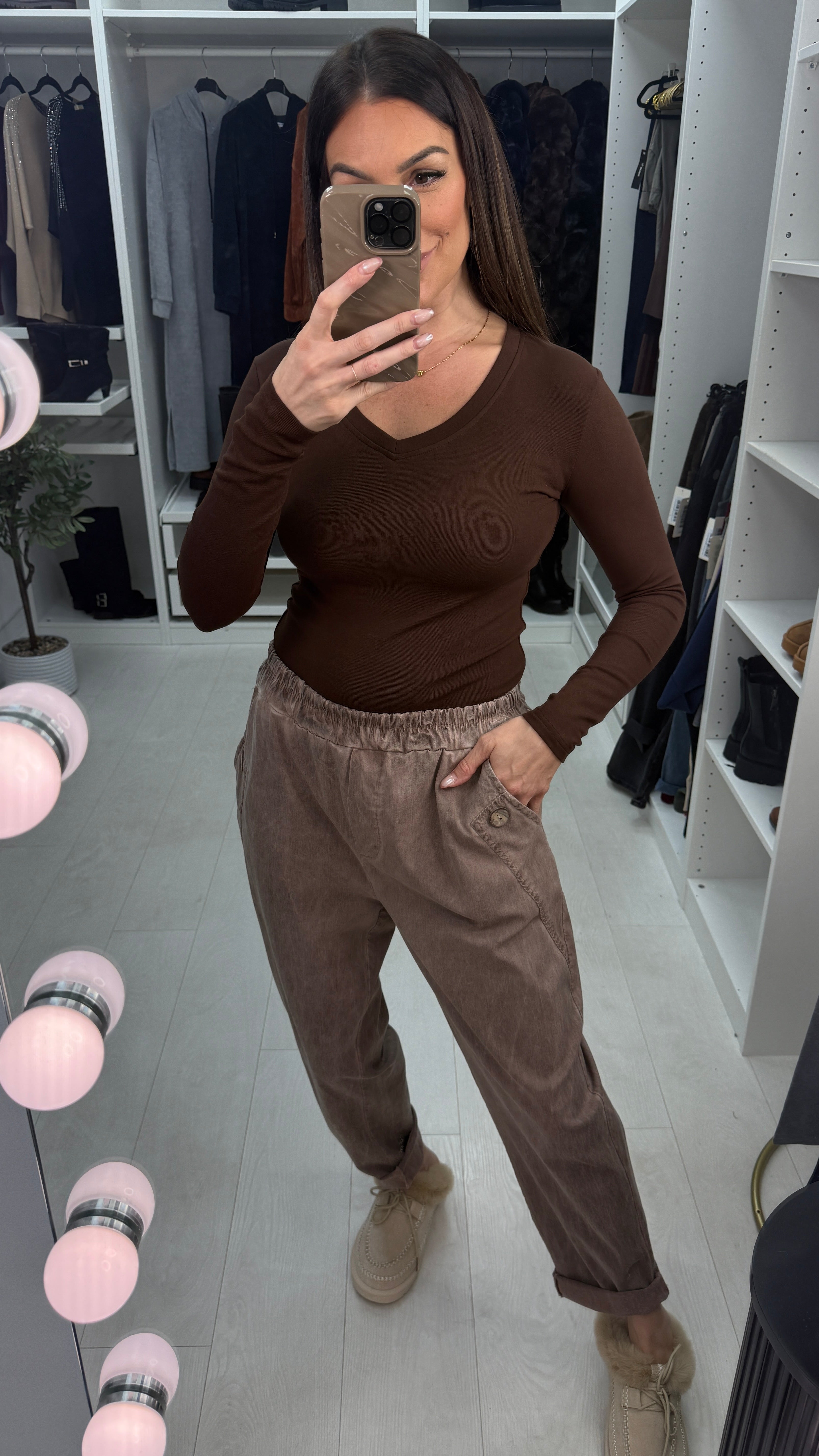 Kamil Acid Washed Effect Button Detail Joggers