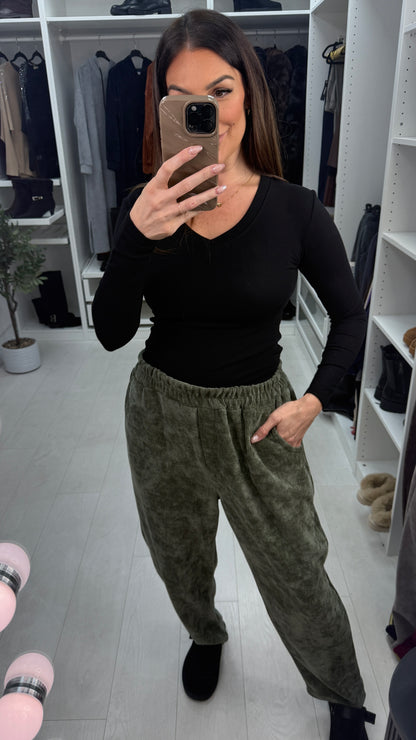 Jill Plain Corduroy Straight Leg Trousers