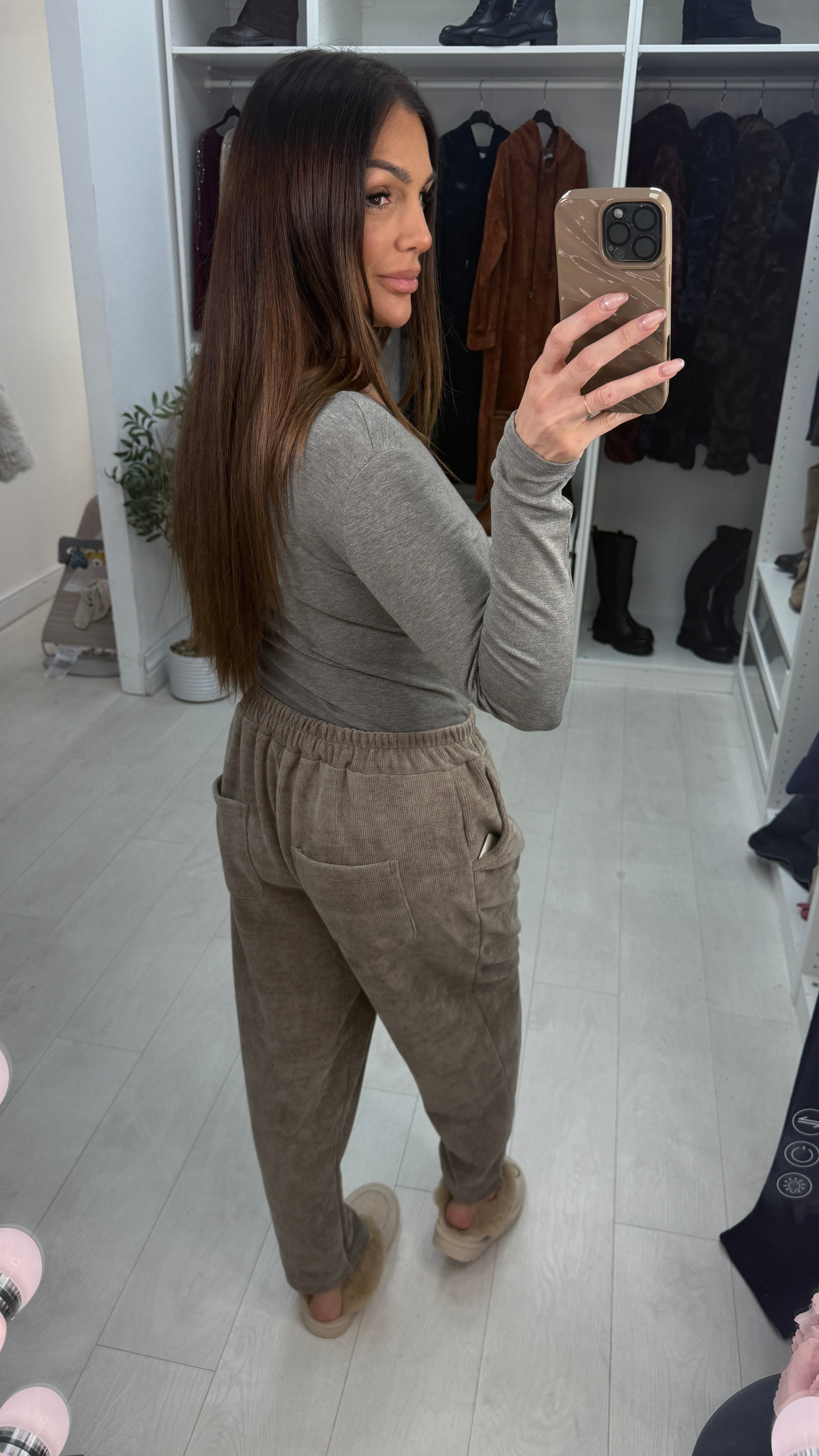 Jill Plain Corduroy Straight Leg Trousers