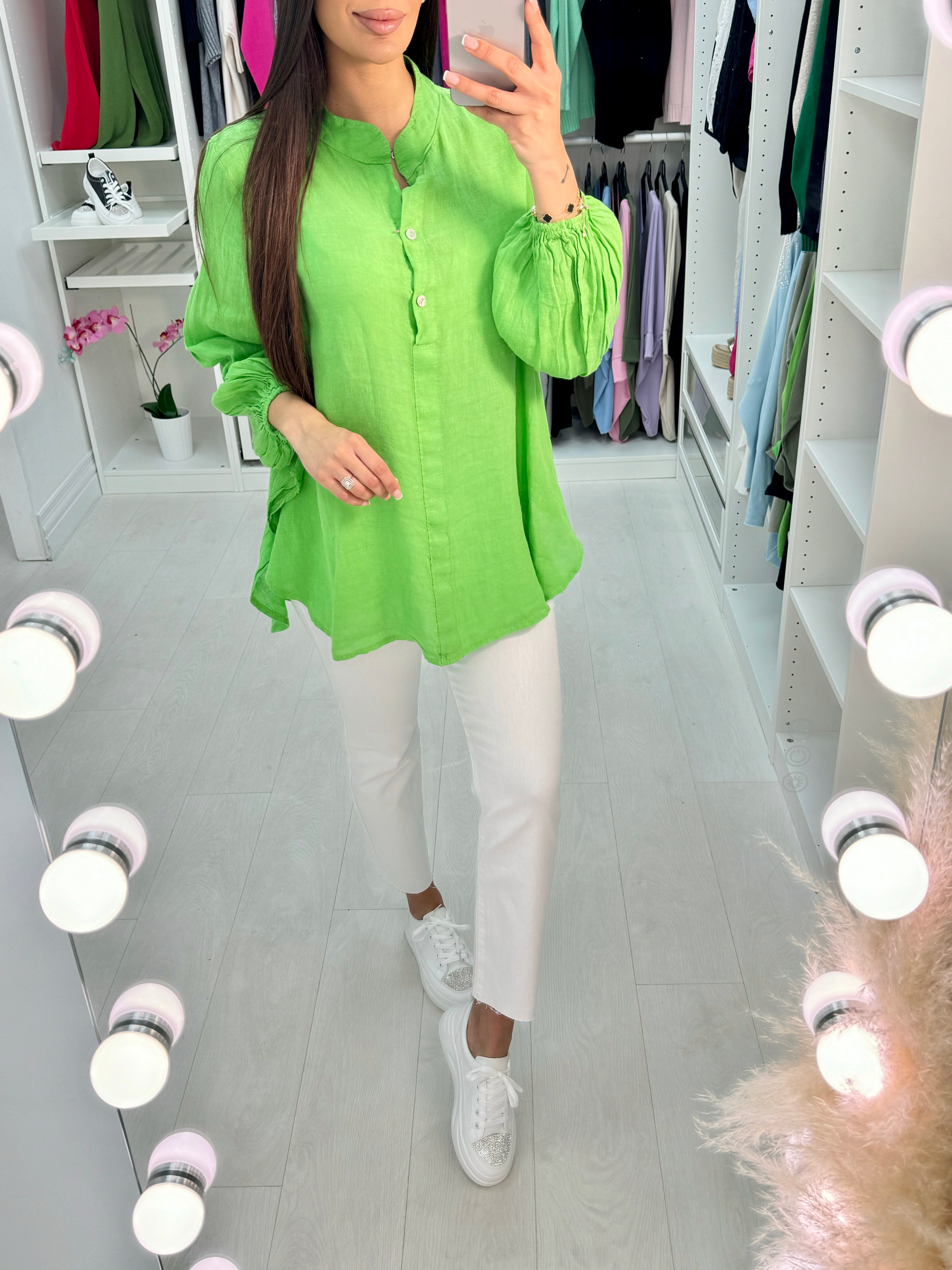 Marley Half Button Up Linen Top