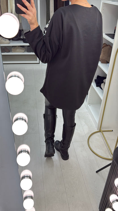 Margie Diamante Embellished Loose Fit Sweatshirt