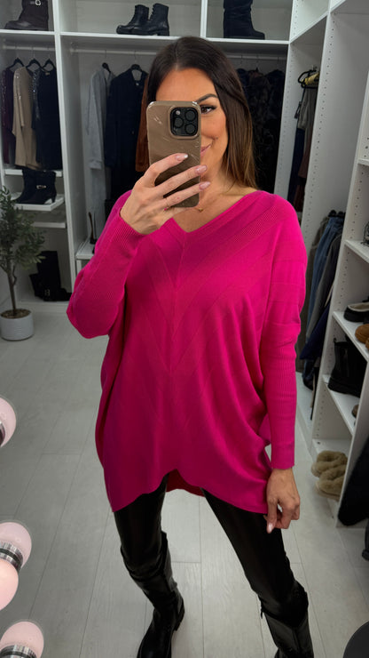 Reeva Plain Asymmetric Bow Back Jumper