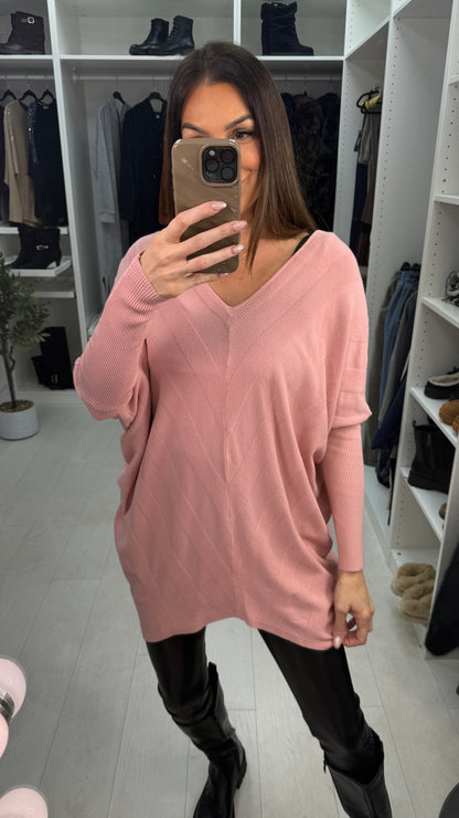 Reeva Plain Asymmetric Bow Back Jumper