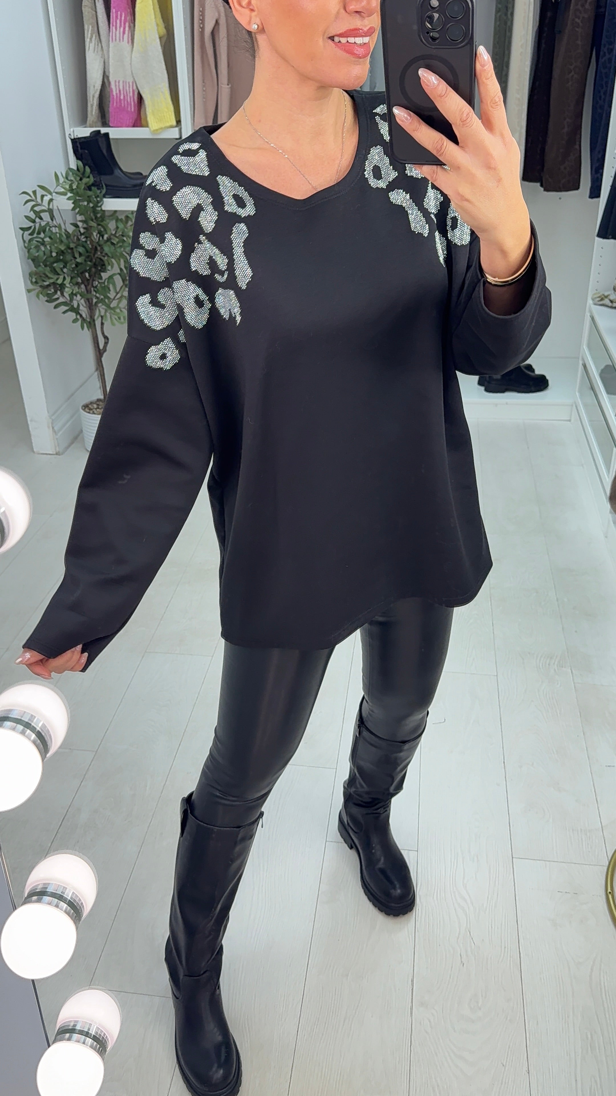 Margie Diamante Embellished Loose Fit Sweatshirt