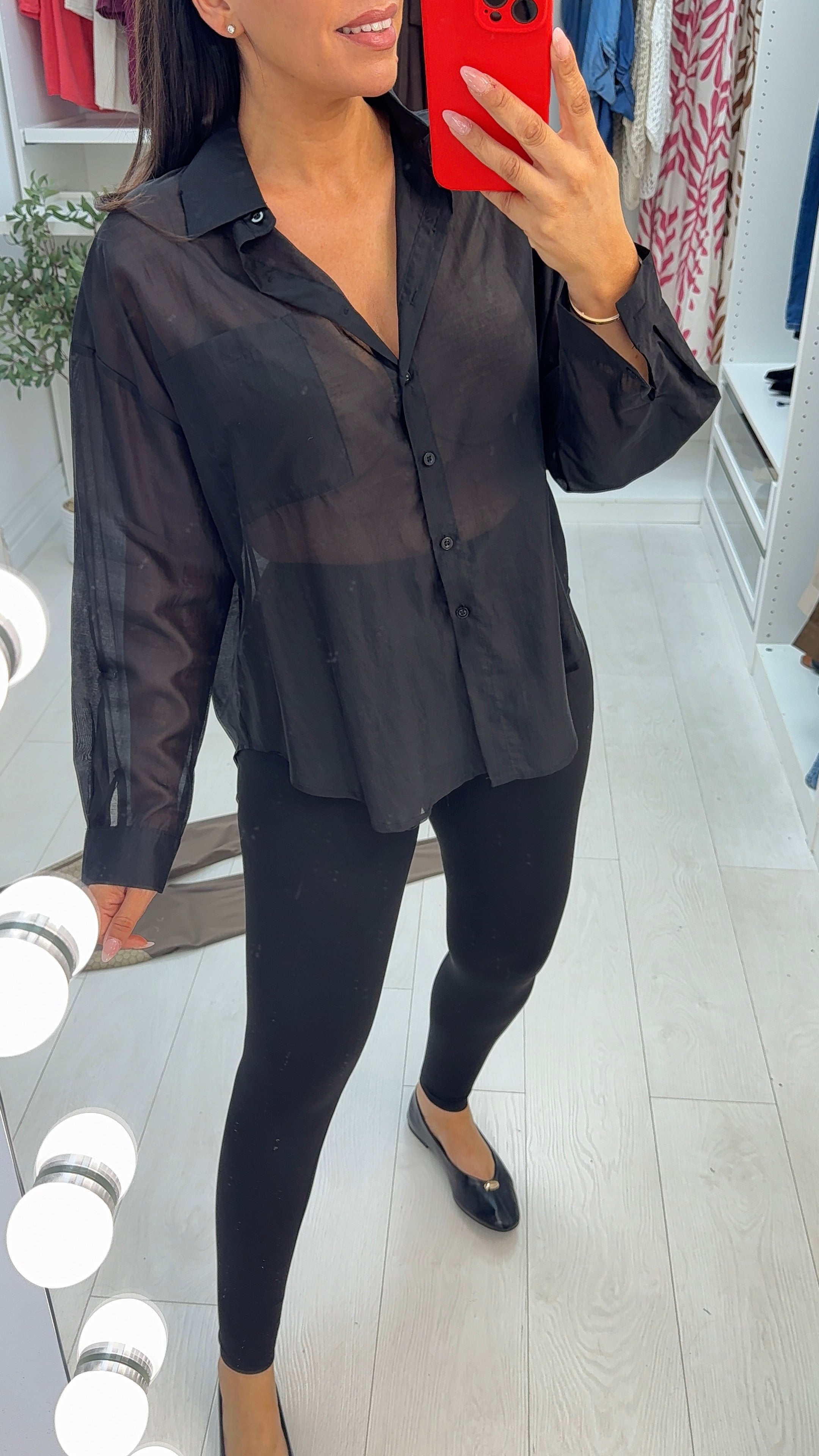 Paloma Sheer Oversized Chiffon Shirt