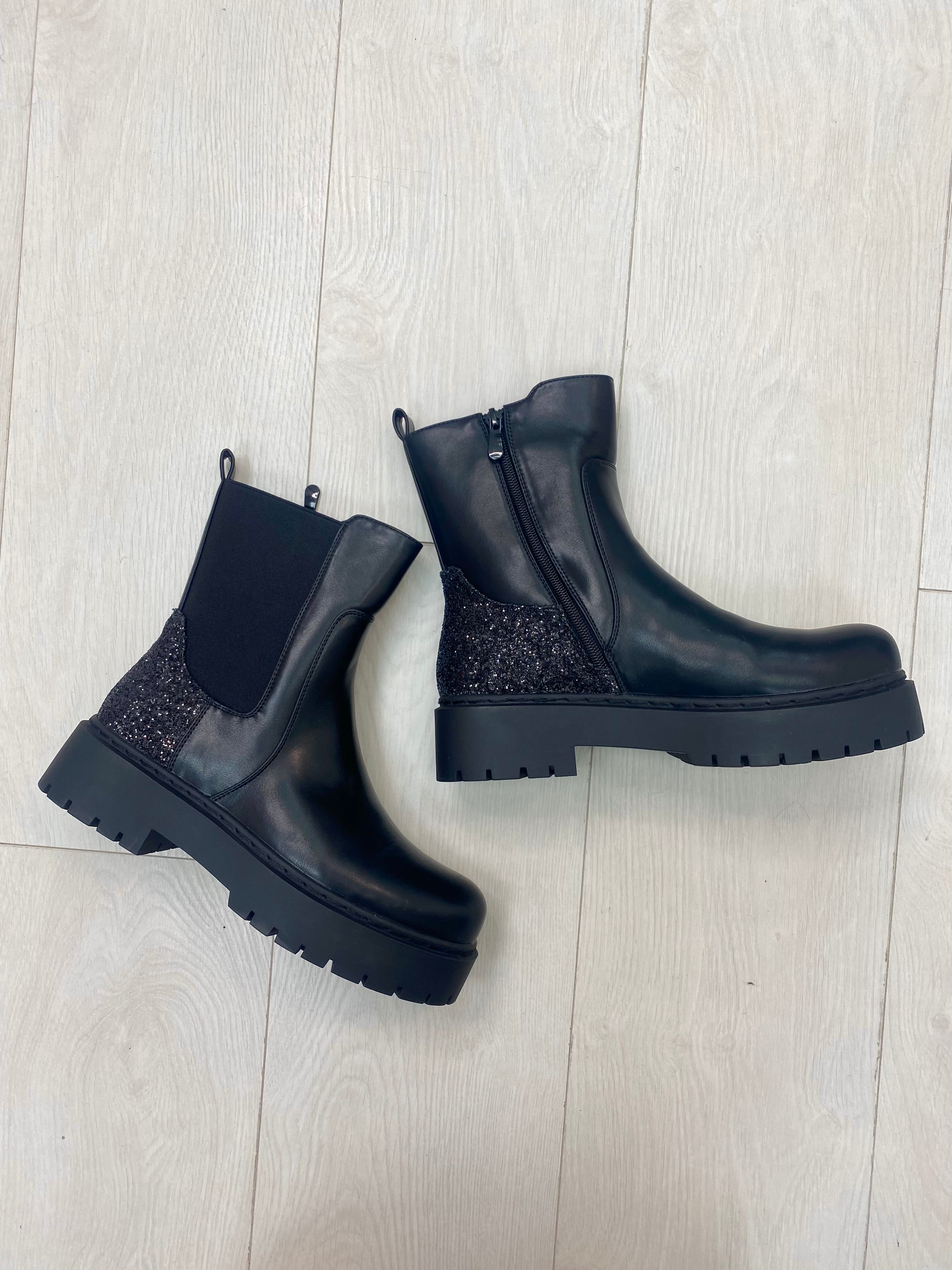 Tulissa Glitter Detail Ankle Boot