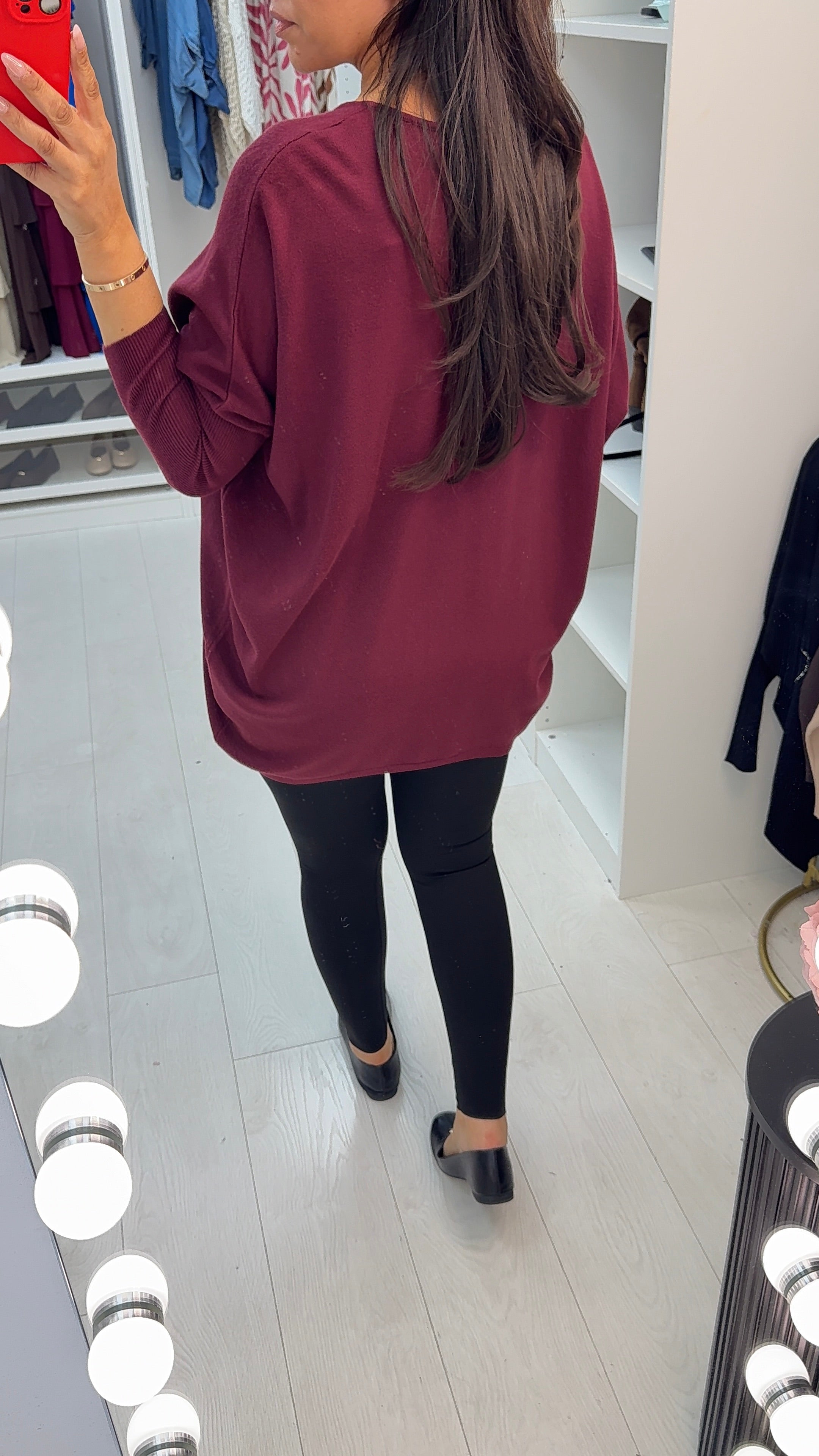Avalena Embellished Heart Batwing Loose Fit Jumper
