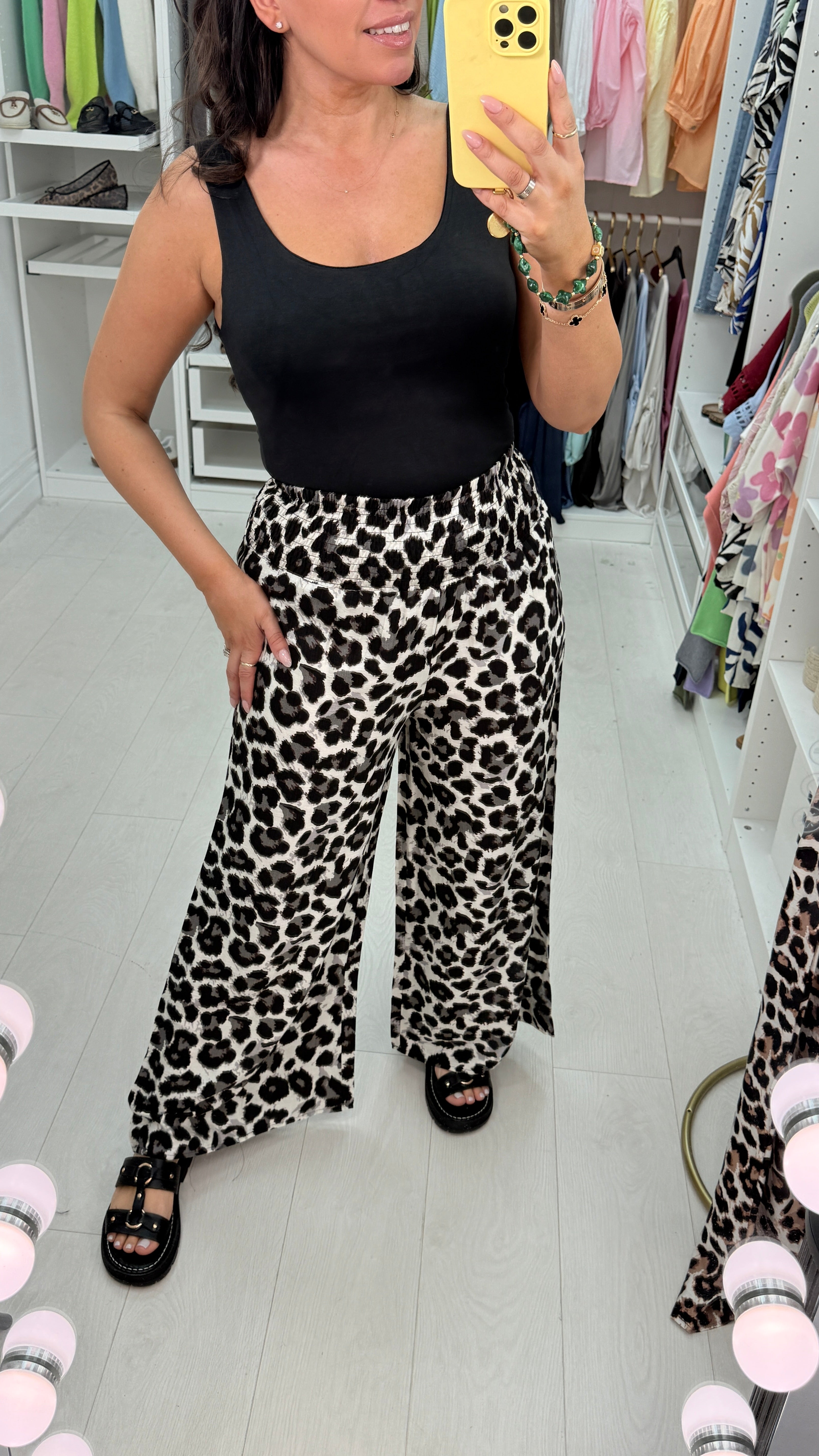 Estee Leopard Print Elasticated Waist Loose Fit Trousers