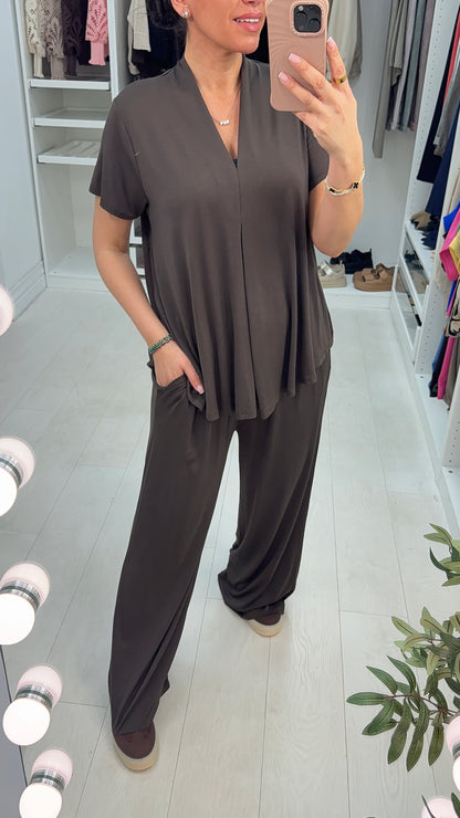 Teresia Plain Short Sleeve Loose Fit Loungeset