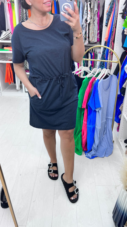 Valerie Drawstring Waist Tee Dress