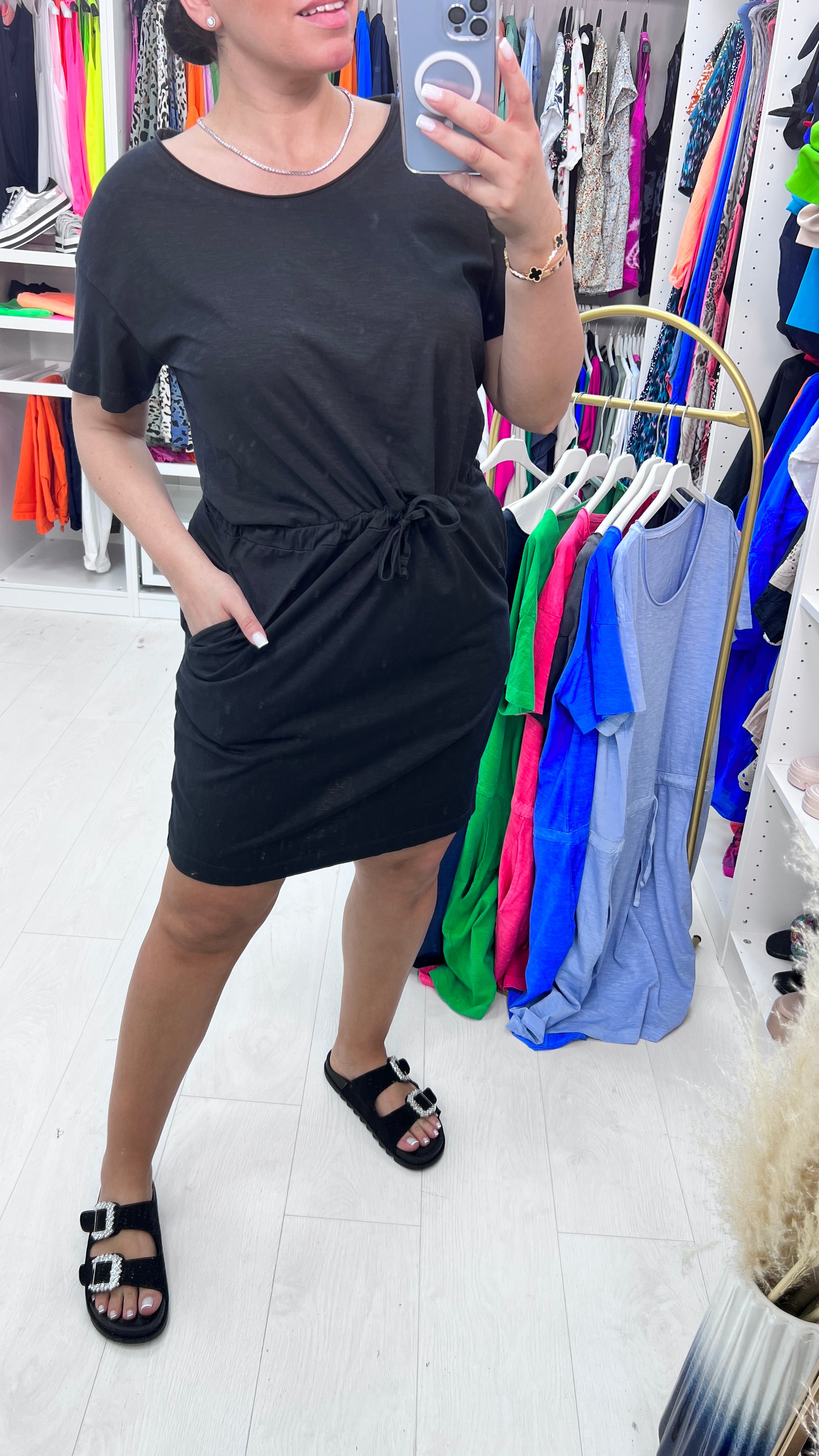 Valerie Drawstring Waist Tee Dress